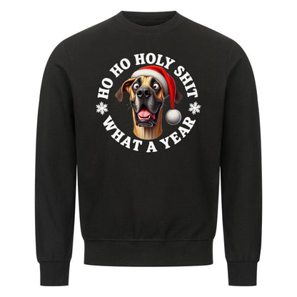 Premium Sweatshirt "Deutsche Dogge - HO HO..." Schwarz – hunde-shirt.de