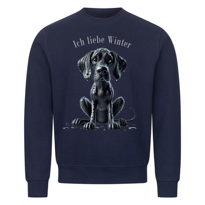 Premium Sweatshirt "Deutsche Dogge - Ich liebe..." Navy Blue – hunde-shirt.de