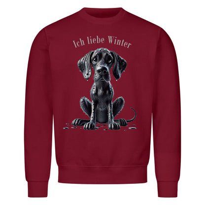 Premium Sweatshirt "Deutsche Dogge - Ich liebe..." Burgunder – hunde-shirt.de