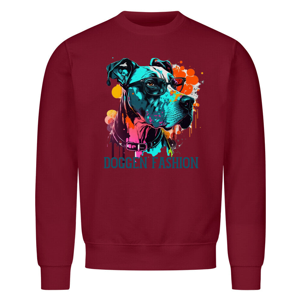 Premium Sweatshirt "Deutsche Dogge - Fashion" Burgunder – hunde-shirt.de