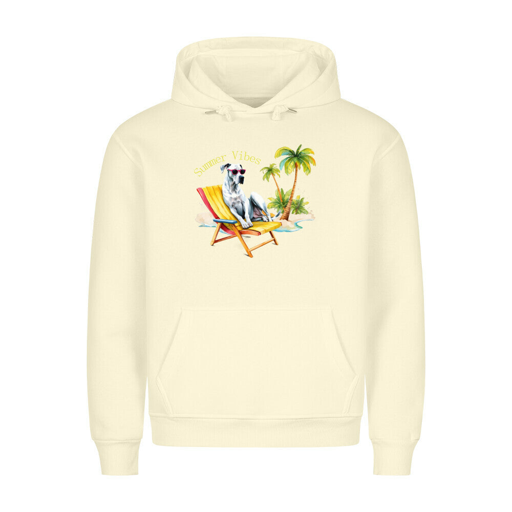 Premium Hoodie "Deutsche Dogge - Summer Vibes" Beige – hunde-shirt.de