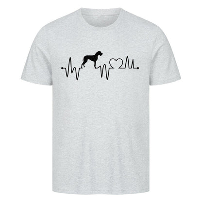 Premium T-Shirt "Deutsche Dogge - Heartbeat" Heather Grey – hunde-shirt.de