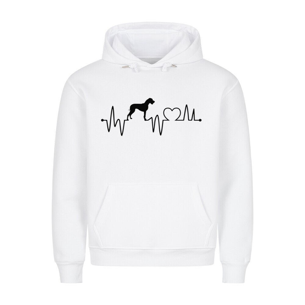 Premium Hoodie "Deutsche Dogge - Heartbeat" Weiß – hunde-shirt.de