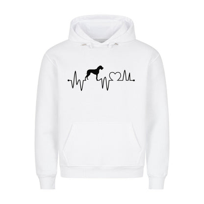 Premium Hoodie "Deutsche Dogge - Heartbeat" Weiß – hunde-shirt.de