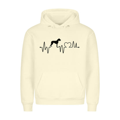 Premium Hoodie "Deutsche Dogge - Heartbeat" Beige – hunde-shirt.de