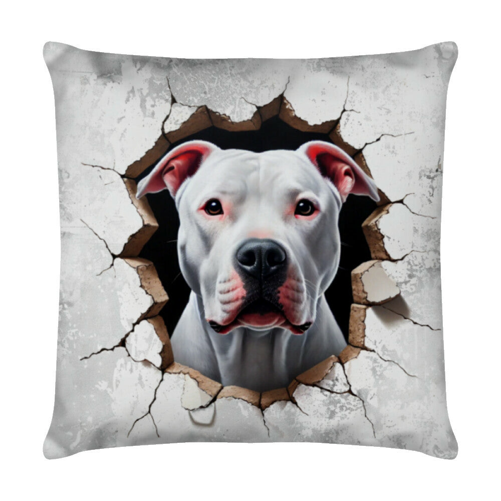 Kissen "Dogo Argentino - Look" Weiß – hunde-shirt.de