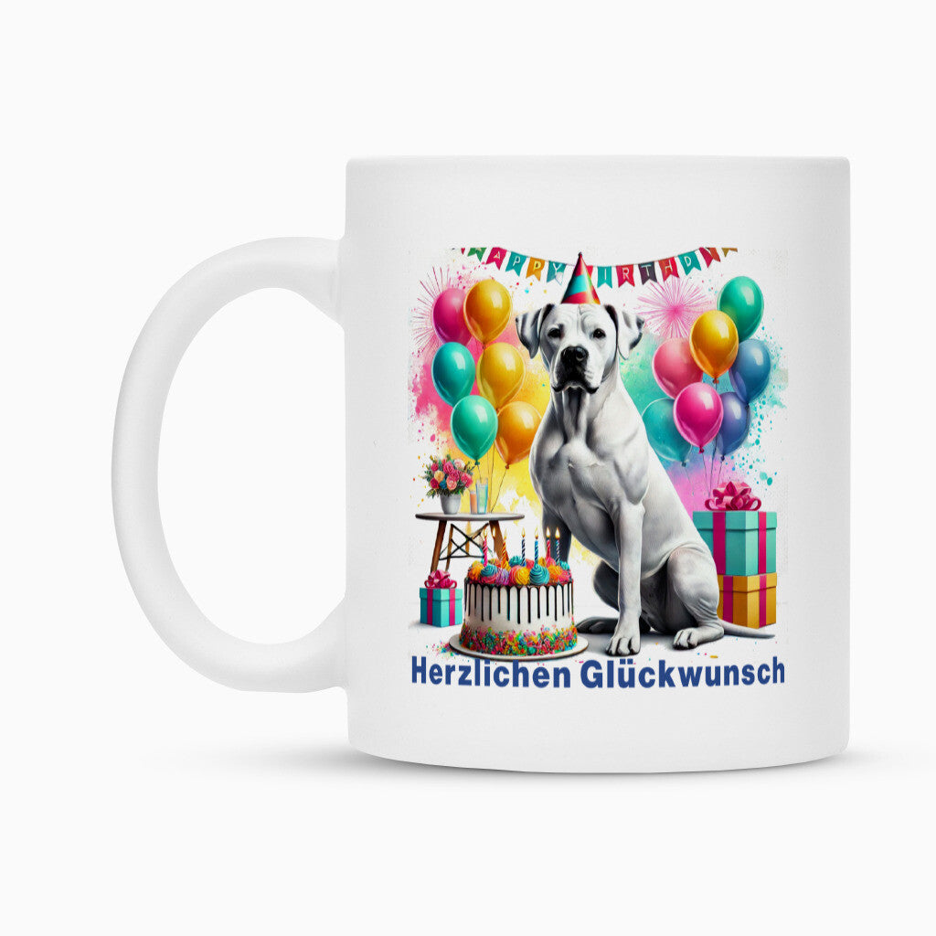 Tasse "Dogo Argentino - Herzlichen Glückwunsch" – hunde-shirt.de