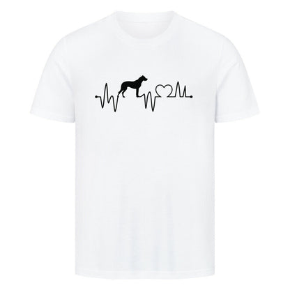 Premium T-Shirt "Dogo Argentino - Heartbeat" Weiß – hunde-shirt.de