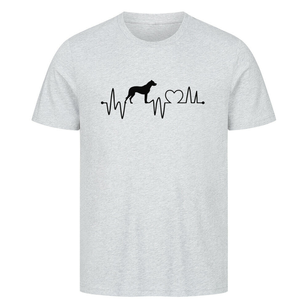 Premium T-Shirt "Dogo Argentino - Heartbeat" Heather Grey – hunde-shirt.de