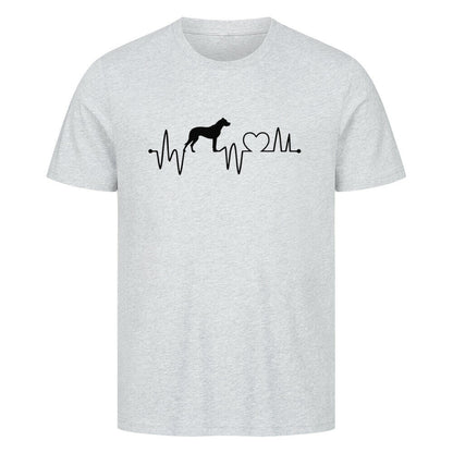 Premium T-Shirt "Dogo Argentino - Heartbeat" Heather Grey – hunde-shirt.de