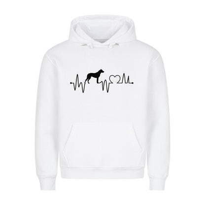 Premium Hoodie "Dogo Argentino - Heartbeat" Weiß – hunde-shirt.de
