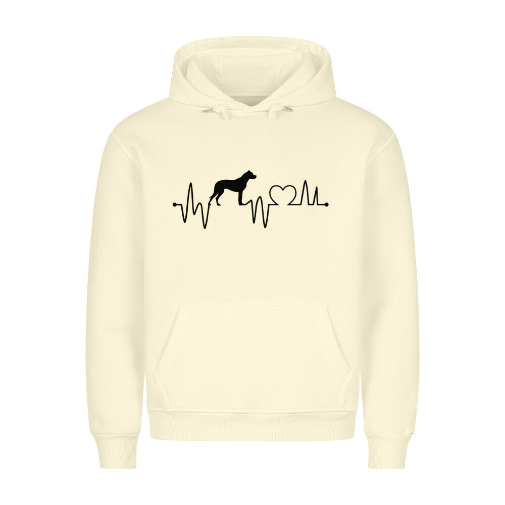 Premium Hoodie "Dogo Argentino - Heartbeat" Beige – hunde-shirt.de