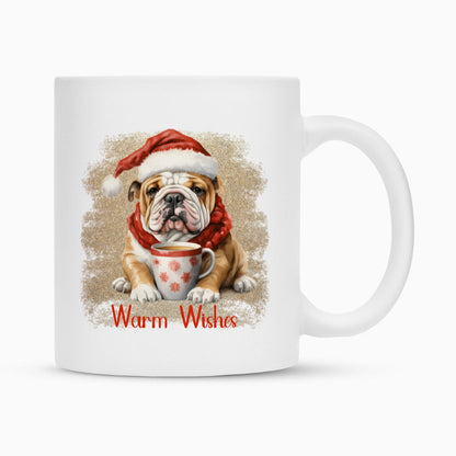 Tasse "English Bulldog - Warm Wishes" Weiß – hunde-shirt.de