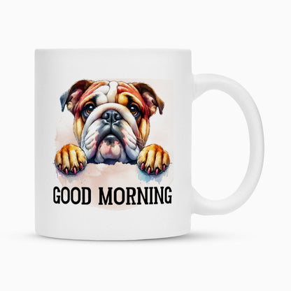 Tasse "English Bulldog - Good Morning" Weiß – hunde-shirt.de