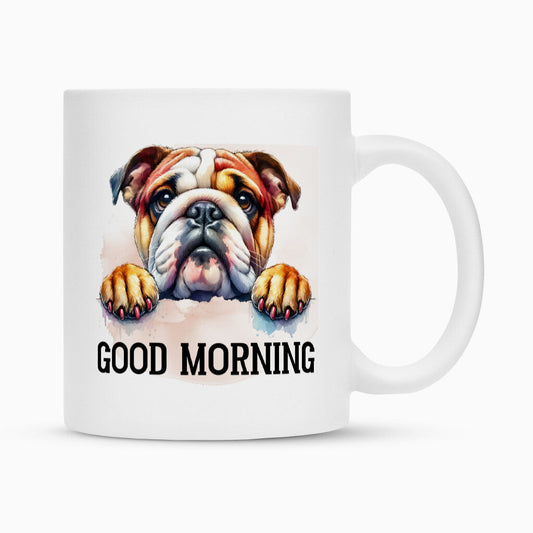 Tasse "English Bulldog - Good Morning" Weiß – hunde-shirt.de
