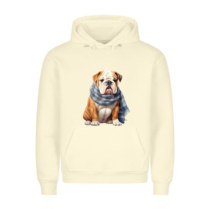 Premium Hoodie "English Bulldog - Winter" Beige – hunde-shirt.de
