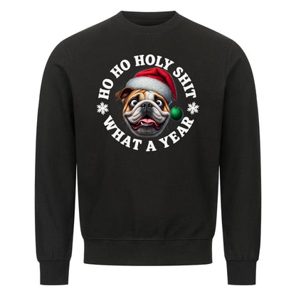 Premium Sweatshirt "English Bulldog - HO HO..." Schwarz – hunde-shirt.de