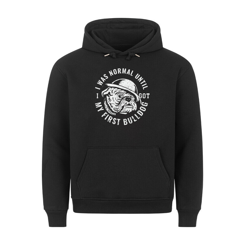Premium Hoodie "English Bulldog - My first Bulldog" Schwarz – hunde-shirt.de