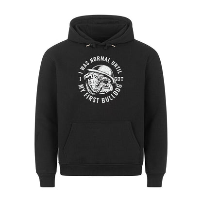 Premium Hoodie "English Bulldog - My first Bulldog" Schwarz – hunde-shirt.de