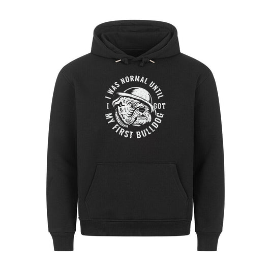 Premium Hoodie "English Bulldog - My first Bulldog" Schwarz – hunde-shirt.de