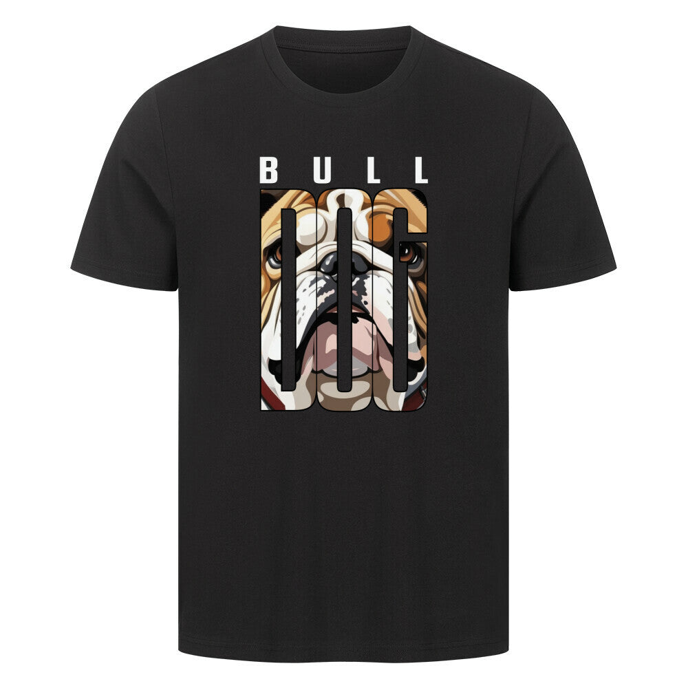 Premium T-Shirt "English Bulldog - Face" Schwarz – hunde-shirt.de