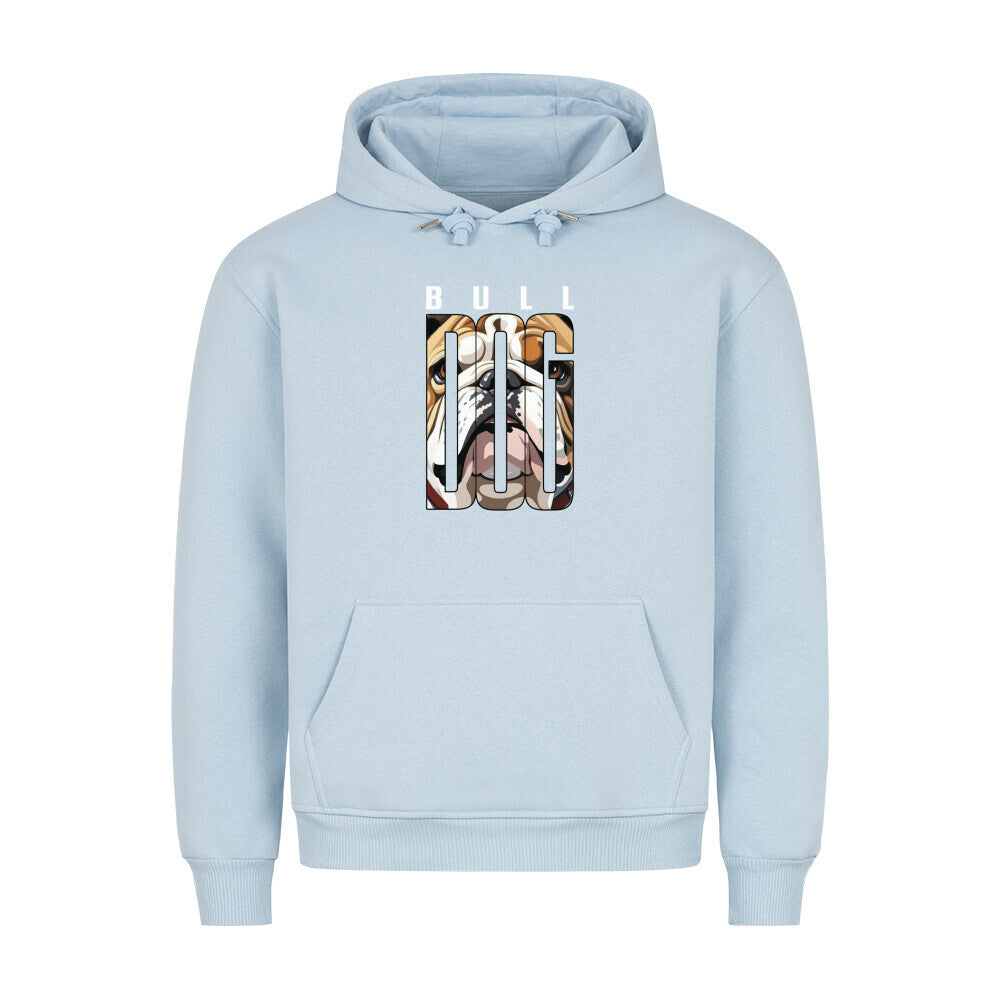 Premium Hoodie "English Bulldog - Face" Babyblau – hunde-shirt.de