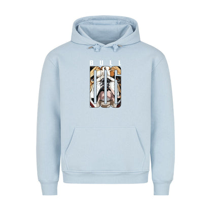 Premium Hoodie "English Bulldog - Face" Babyblau – hunde-shirt.de