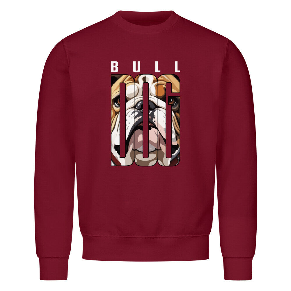Premium Sweatshirt "English Bulldog - Face" Burgunder – hunde-shirt.de