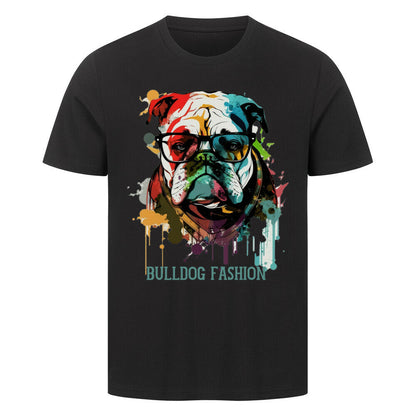 Premium T-Shirt "English Bulldog - Fashion" Schwarz – hunde-shirt.de