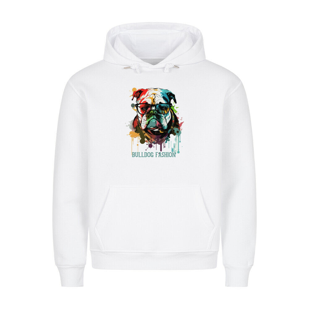 Premium Hoodie "English Bulldog - Fashion" Weiß – hunde-shirt.de