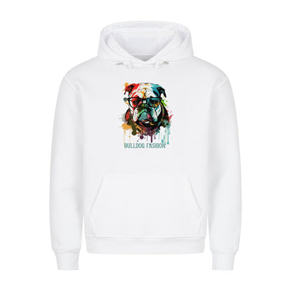 Premium Hoodie "English Bulldog - Fashion" Weiß – hunde-shirt.de