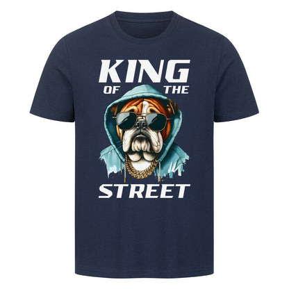 Premium T-Shirt "English Bulldog - King of the street" French Navy – hunde-shirt.de