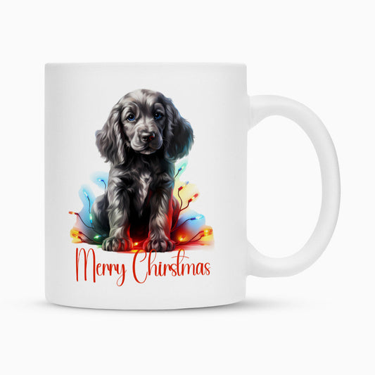 Tasse "English Cocker Spaniel - Puppy Christmas" Weiß – hunde-shirt.de