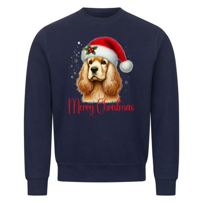 Premium Sweatshirt "English Cocker - Merry Christmas" Navy Blue – hunde-shirt.de