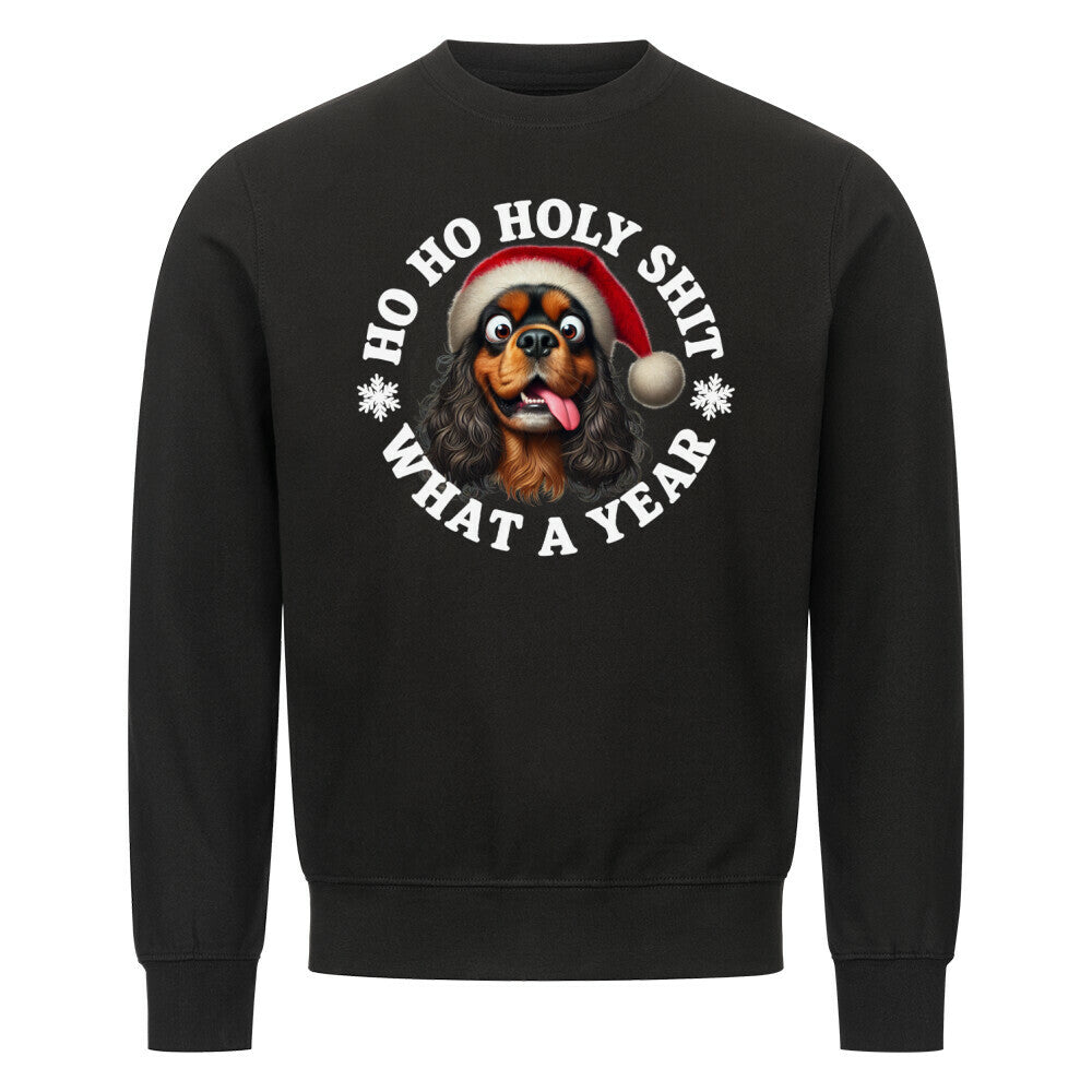 Premium Sweatshirt "English Cocker - HO HO..." Schwarz – hunde-shirt.de