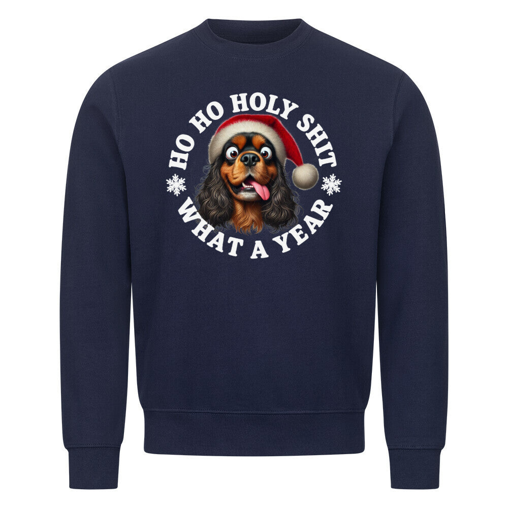 Premium Sweatshirt "English Cocker - HO HO..." Navy Blue – hunde-shirt.de