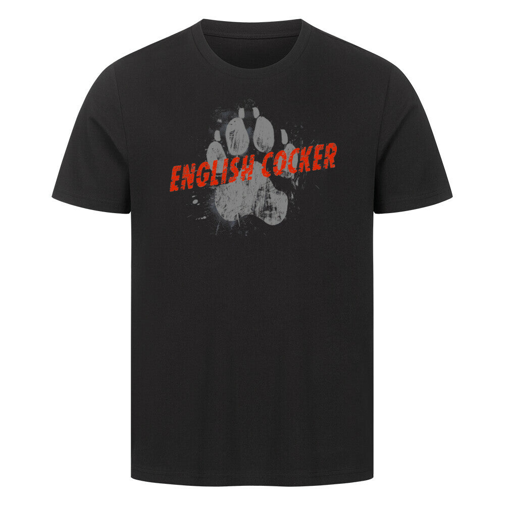 Premium T-Shirt "English Cocker Spaniel - PAW" Schwarz – hunde-shirt.de