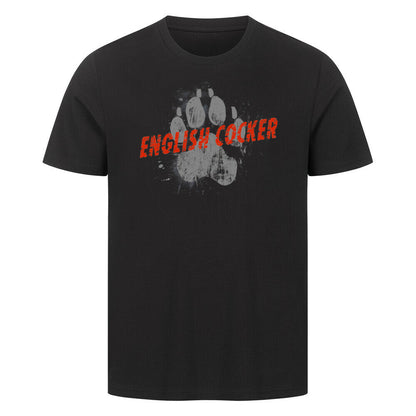Premium T-Shirt "English Cocker Spaniel - PAW" Schwarz – hunde-shirt.de