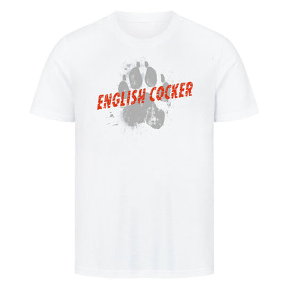 Premium T-Shirt "English Cocker Spaniel - PAW" Weiß – hunde-shirt.de