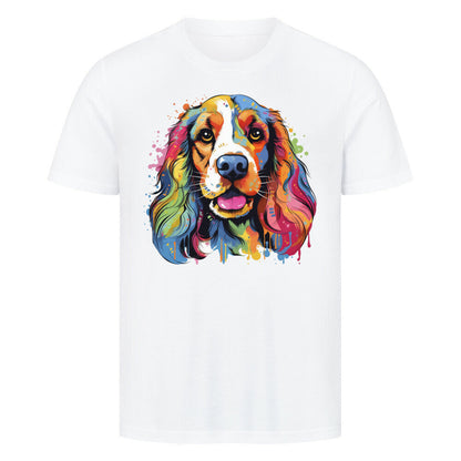 Premium T-Shirt "English Cocker - Splash" Weiß – hunde-shirt.de