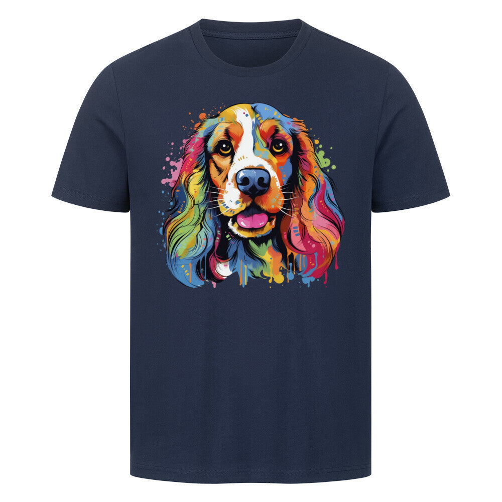 Premium T-Shirt "English Cocker - Splash" French Navy – hunde-shirt.de