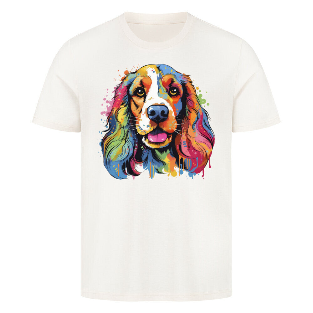 Premium T-Shirt "English Cocker - Splash" Natural Raw – hunde-shirt.de