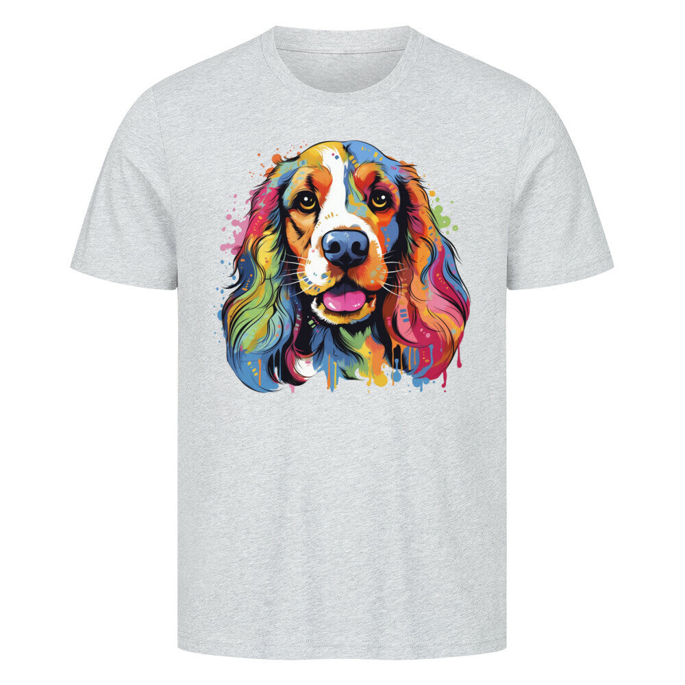 Premium T-Shirt "English Cocker - Splash" Heather Grey – hunde-shirt.de