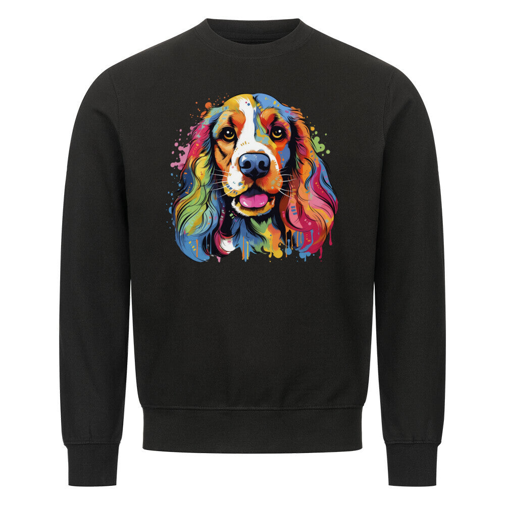 Premium Sweatshirt "English Cocker - Splash" Schwarz – hunde-shirt.de