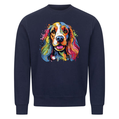 Premium Sweatshirt "English Cocker - Splash" Navy Blue – hunde-shirt.de