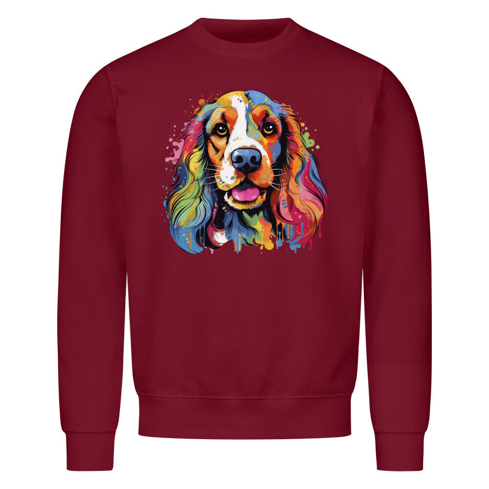 Premium Sweatshirt "English Cocker - Splash" Burgunder – hunde-shirt.de