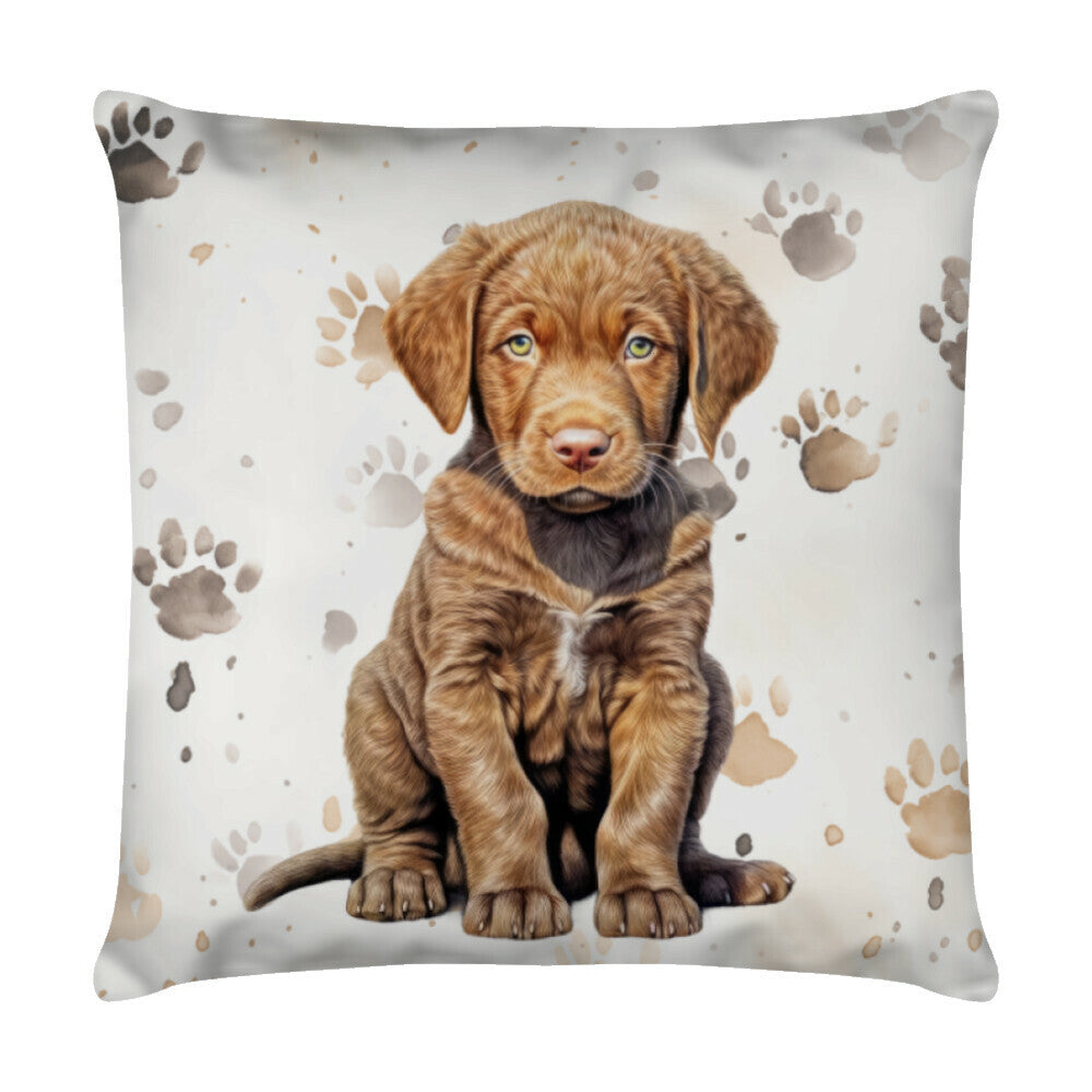Kissen "Chesapeake Bay Retriever - Puppy" Weiß – hunde-shirt.de