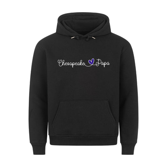 Premium Hoodie "Chesapeake Bay - Papa" Schwarz – hunde-shirt.de