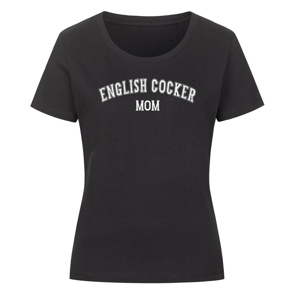 Premium Organic Damen-Shirt "English Cocker - MOM" Schwarz – hunde-shirt.de
