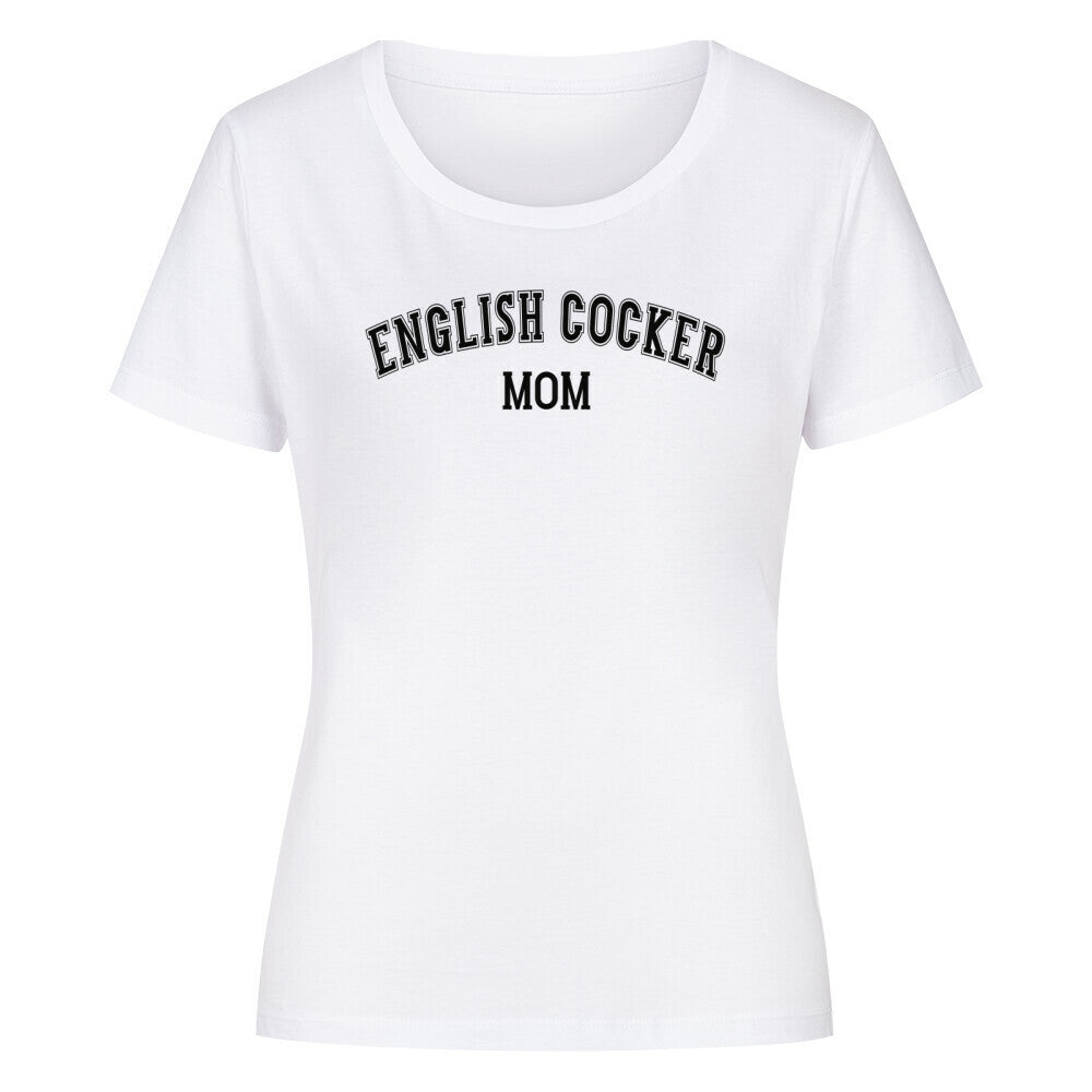 Premium Organic Damen-Shirt "English Cocker - MOM" Weiß – hunde-shirt.de
